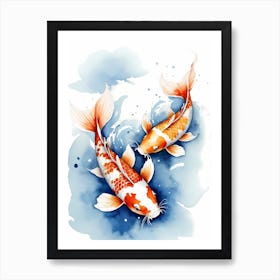 Koi Fish Watercolor Painting (15) Art Print