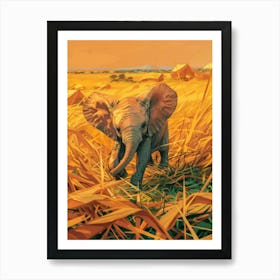 Elephant In The Grass 2 Art Print