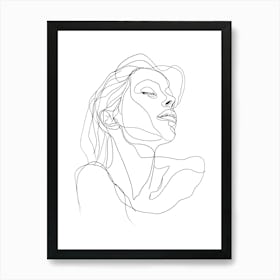 Portrait Of A Woman Minimalist One Line Illustration 4 Art Print