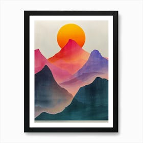 Sunset Over The Mountains 5 Art Print