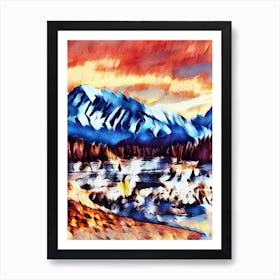Abstract Sunset At Lake Placid Art Print