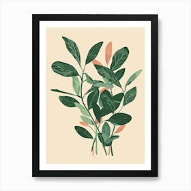 Wandering Jew Plant Minimalist Illustration 2 Art Print