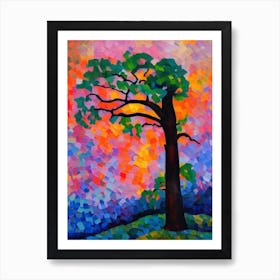 Chinkapin Oak Tree Cubist Art Print