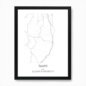 Isumi,Japan Minimalist Map Art Print