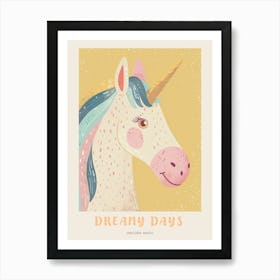 Pastel Storybook Style Unicorn 5 Poster Art Print