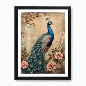 Kitsch Ornamental Peacock 1 Art Print