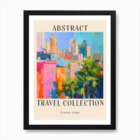 Abstract Travel Collection Poster Savannah Georgia 3 Art Print