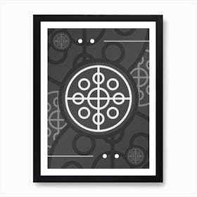 Abstract Geometric Glyph Array in White and Gray n.0061 Art Print