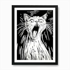 Fantastic Screaming Cat 15 Art Print