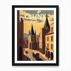 Cluny France Retro 1 Art Print