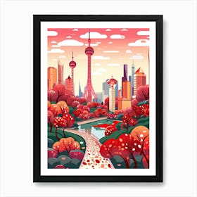 Shanghai, Illustration In The Style Of Pop Art 3 Art Print