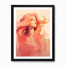 Girl With Pink Hair 3 Art Print