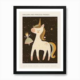 Unicorn & A Princess Muted Pastels Poster Art Print