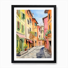 Reggio Emilia, Italy Watercolour Streets 3 Art Print