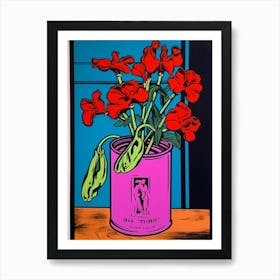 Sweet Pea Flower Still Life 3 Pop Art  Art Print
