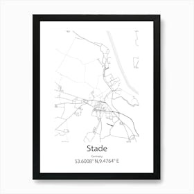 Stade,Germany Minimalist Map Art Print