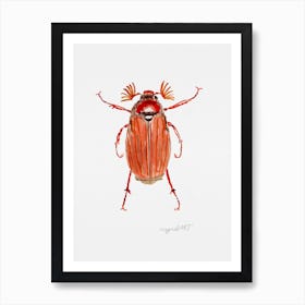 Melolontha hippocastani or forest cockchafer, watercolor artwork Art Print