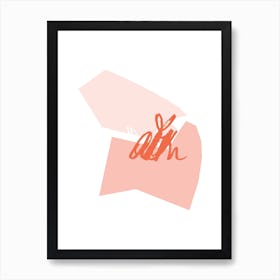 Abstract Pink Shapes Art Print