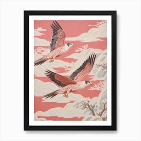 Vintage Japanese Inspired Bird Print Falcon 2 Art Print