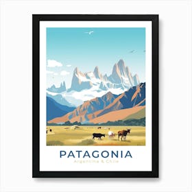 Argentina & Chile Patagonia Travel Art Print