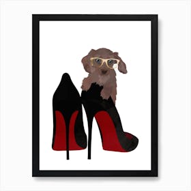 Dachshund In Heels Art Print