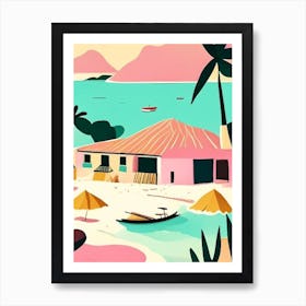 Cabilao Island Philippines Muted Pastel Tropical Destination Art Print