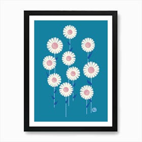 Sweet Daisies [blue] 1 Art Print