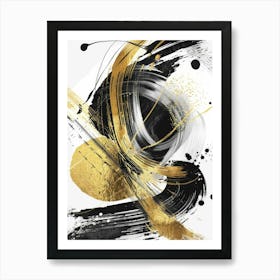 Abstract Gold And Black Canvas Print 2 Art Print