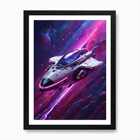 Spaceship In Space 1 Art Print