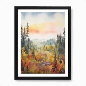 Autumn Forest Landscape The Nuuksio National Park Finland Art Print