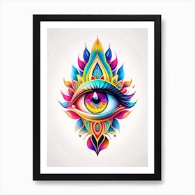 Spiritual Awakening, Symbol, Third Eye Tattoo 2 Art Print