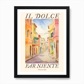 Il Dolce Far Niente Pescara, Italy Watercolour Streets 4 Poster Art Print