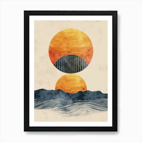 Sunset Over The Ocean Art Print