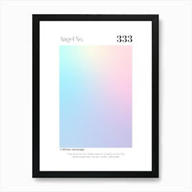 Angel Number 333 Aura Spiritual Art Print Art Print