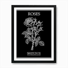 Roses Sketch 31 Poster Inverted Art Print