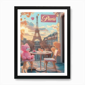 Paris - Eiffel Tower Travel Poster Art Print