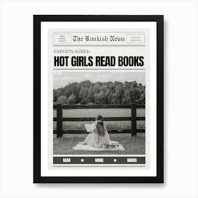 Hot Girls Read Books Newspaper Poster Art Print