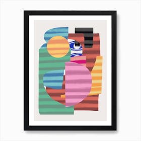 Abstract Stripe Minimal Collage 21 Art Print