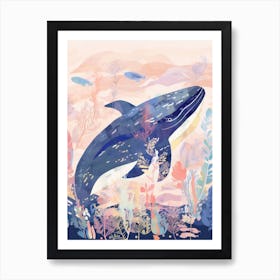 Playful Illustration Of Whale For Kids Room 1 Art Print