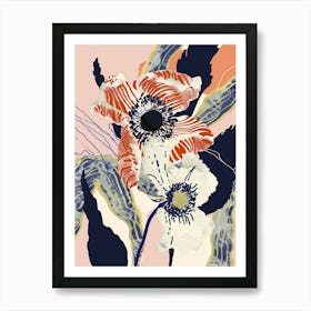 Colourful Flower Illustration Anemone 4 Art Print