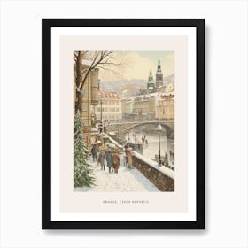 Vintage Winter Poster Prague Czech Republic 2 Art Print