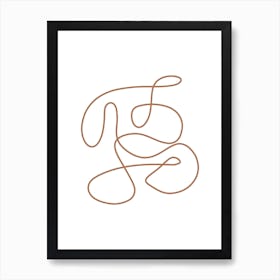 Abstract Lines Terracota  Art Print