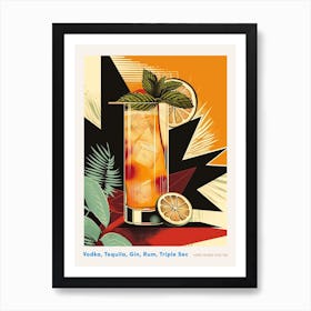 Art Deco Long Island Iced Tea Poster Art Print