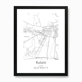 Kutaisi,Georgia Minimalist Map Art Print