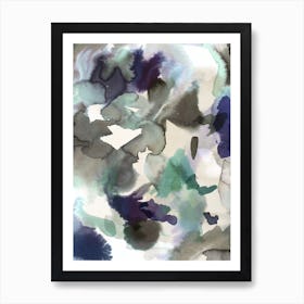 Expressive Abstract Painting Aqua Blue Art Print