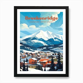 Breckenridge Colorado USA Skiing Resort Travel Art Art Print