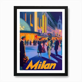 Aihrgdesign A 1970s Inspired Travel Poster For Milan 1 Art Print