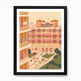 Jaipur India Travel Illustration 1 Art Print