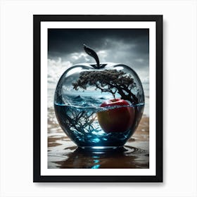 Apple In Water Print Art Print