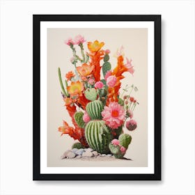 Cactus Colorful Painting  Kitchen Poster Art Print